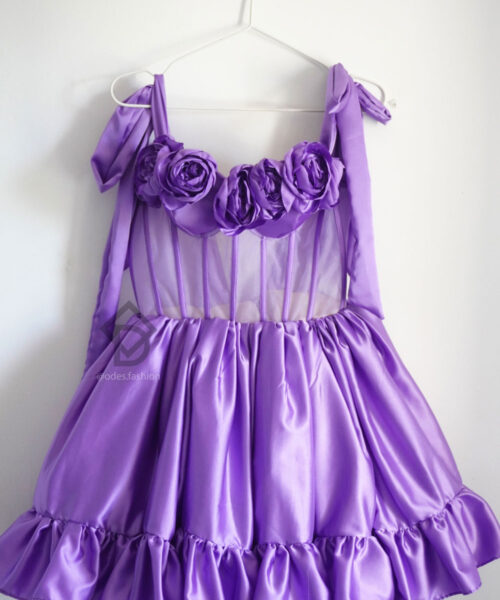 odes purple dress with flowers