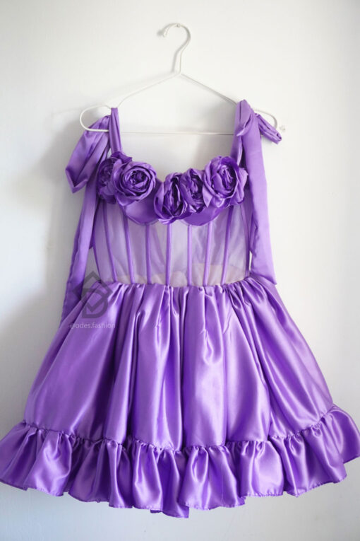 odes purple dress with flowers